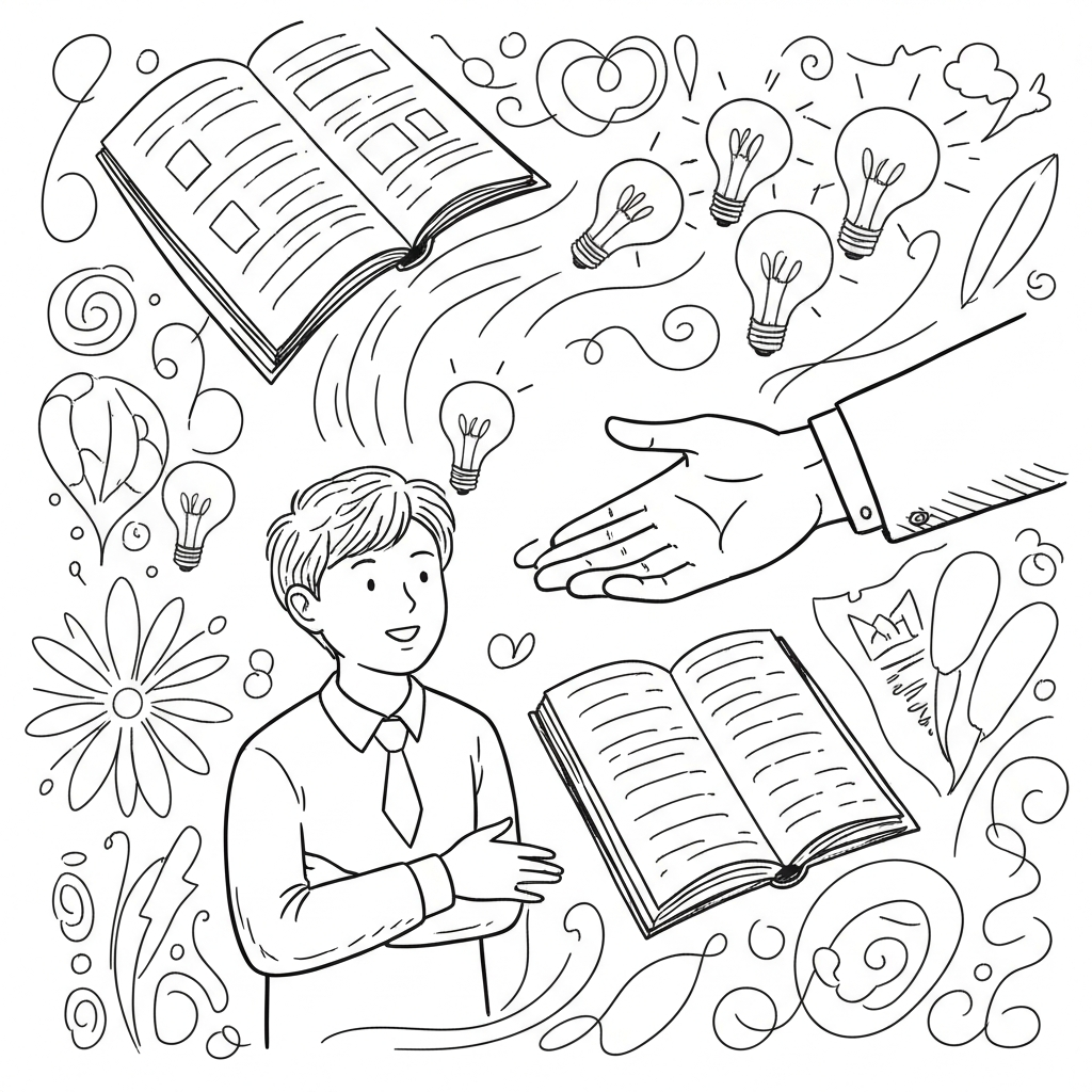 學生學習圖，老師指導，知識吸收