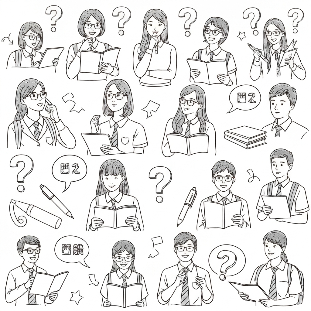 學生們思考選擇中文補習的示意圖