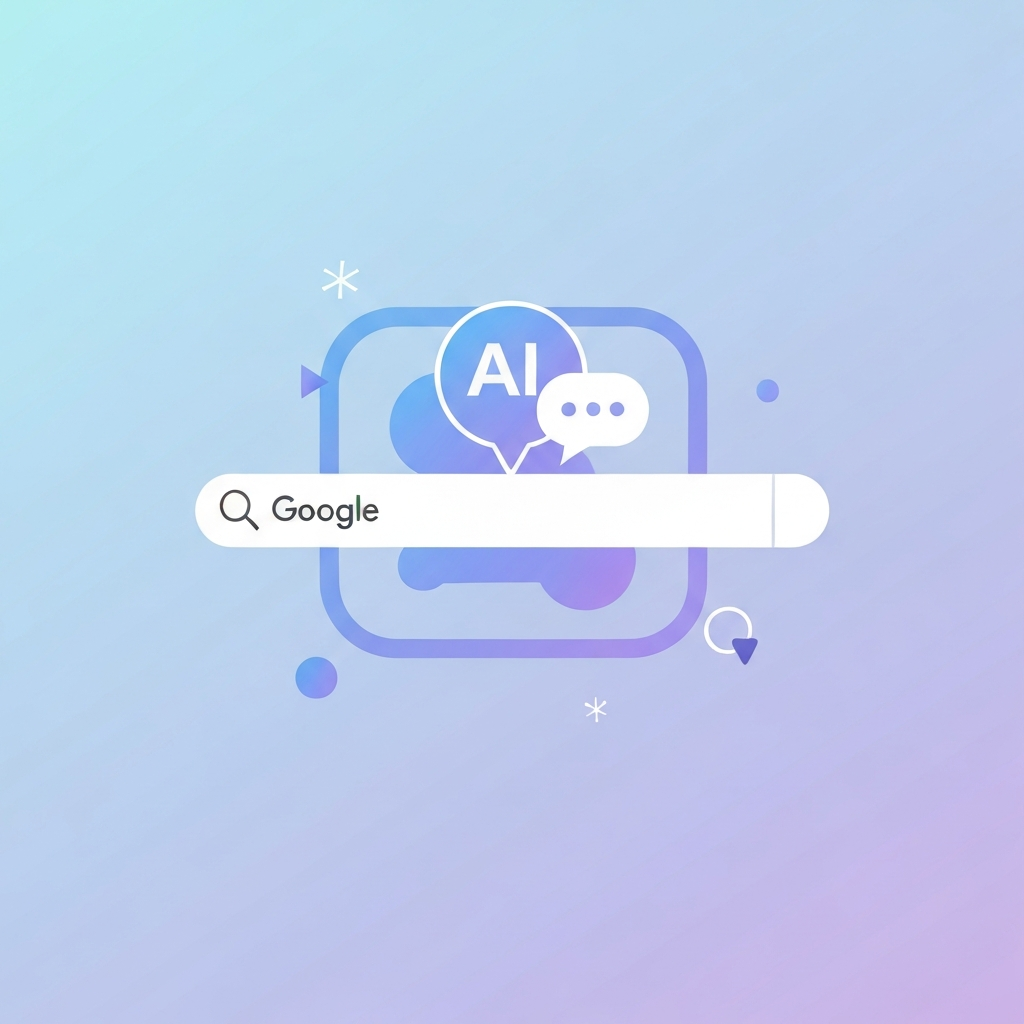 Google search bar with AI chatbot icon, representing AI-generated search results